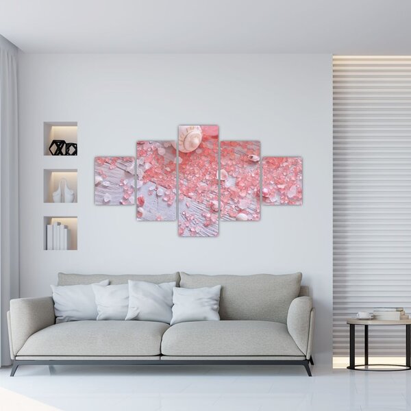 Obraz - Nadmorska atmosfera w różowych odcieniach (125x70 cm)