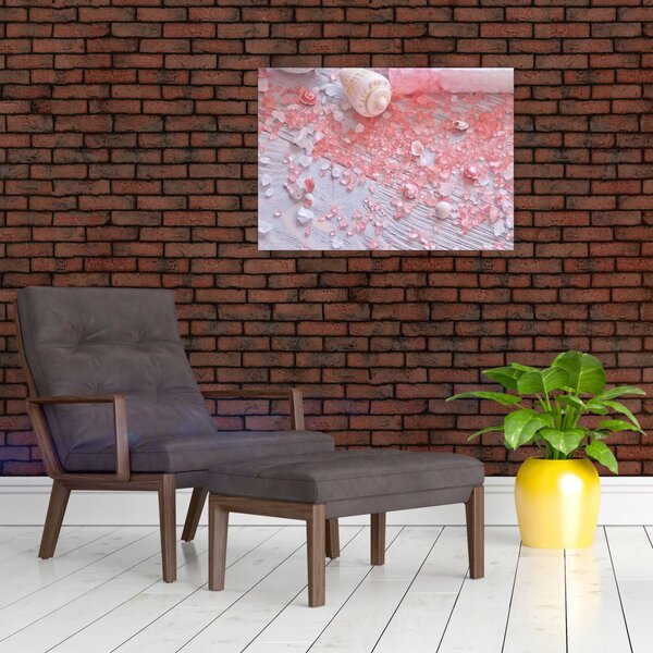 Obraz - Nadmorska atmosfera w różowych odcieniach (70x50 cm)