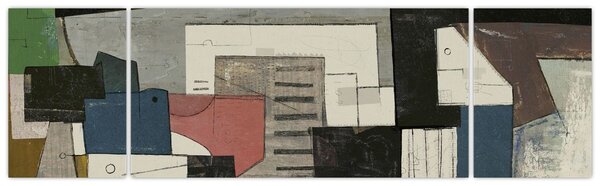 Obraz - Abstrakcja, kubizm (170x50 cm)