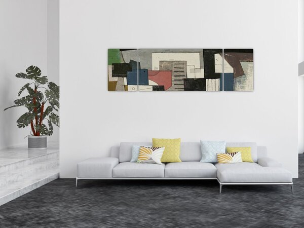 Obraz - Abstrakcja, kubizm (170x50 cm)