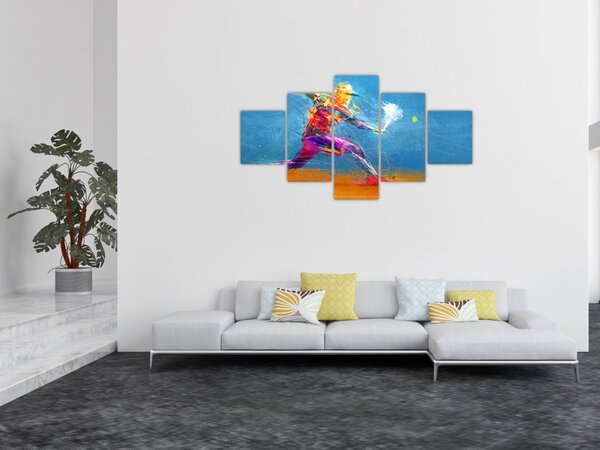 Obraz - Malowany tenisista (125x70 cm)