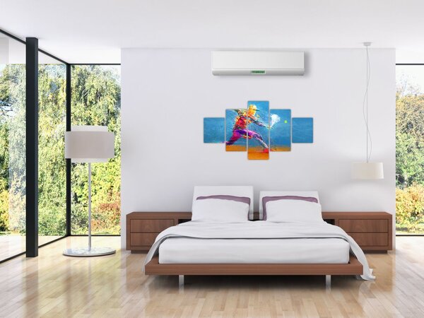 Obraz - Malowany tenisista (125x70 cm)