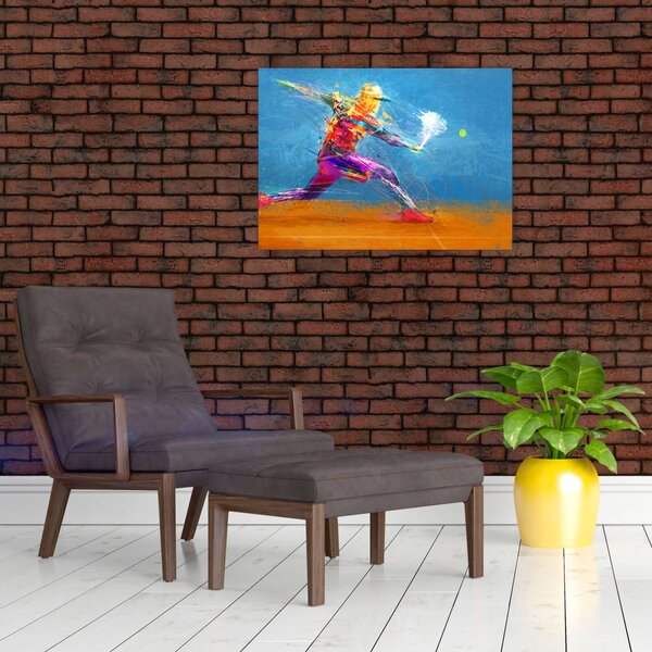 Obraz - Malowany tenisista (70x50 cm)