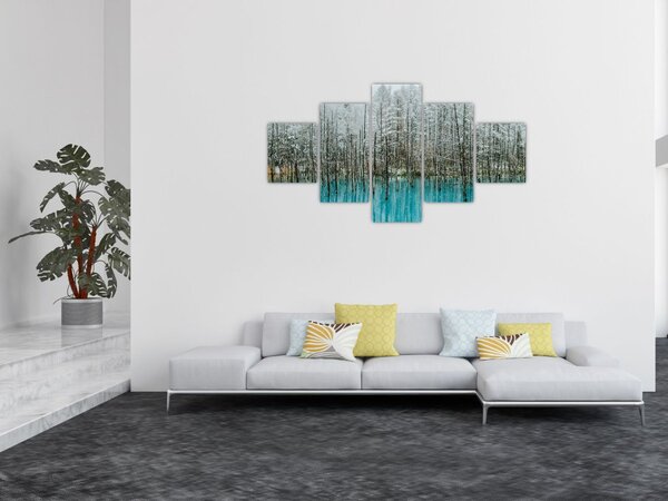 Obraz - Turkusowy staw, Biei, Japonia (125x70 cm)