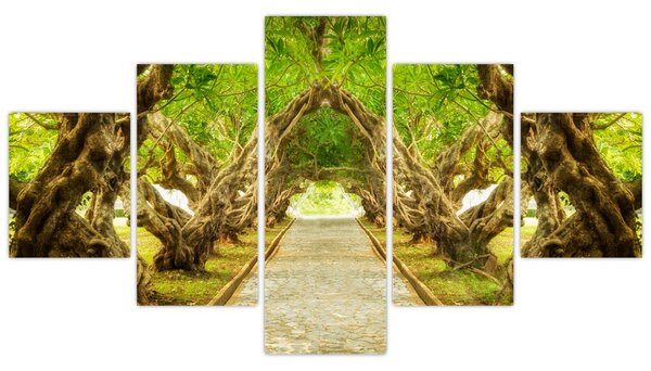 Obraz - Żywy tunel plumerii (125x70 cm)