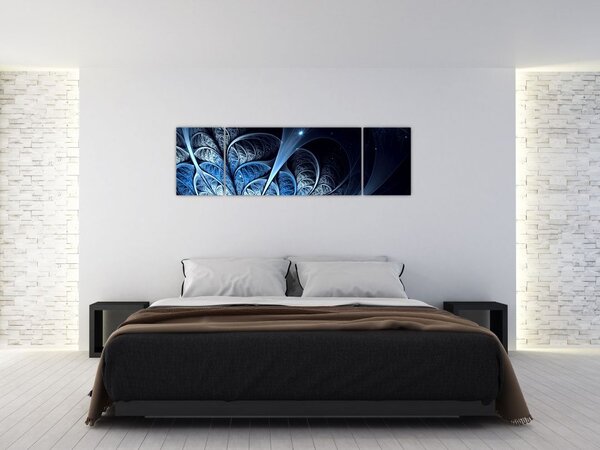 Obraz ciemnoniebieskiego kwiatu (170x50 cm)