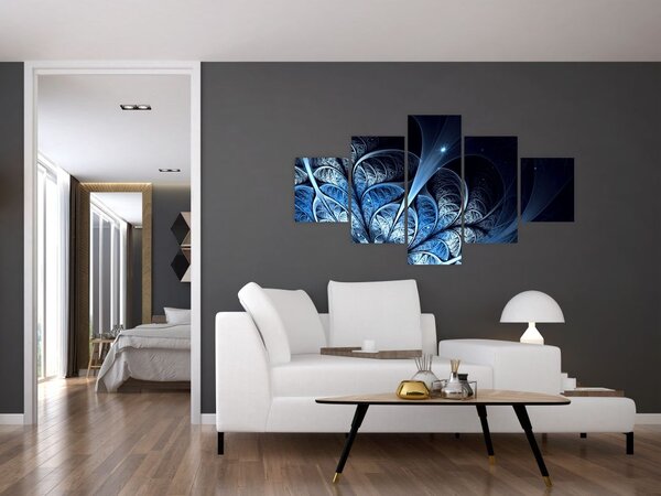 Obraz ciemnoniebieskiego kwiatu (125x70 cm)