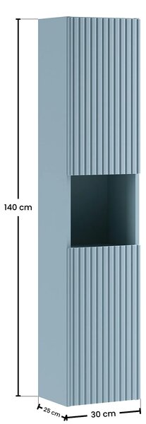 Niebieski ryflowany słupek łazienkowy S6-G36