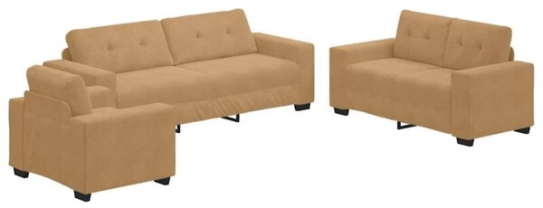 Sofa 3 szt. brÄ zowy tkanina lniana