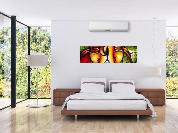 Obraz - Obraz olejny, abstrakcyjne twarze (170x50 cm)