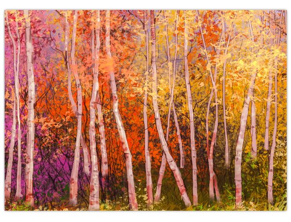 Obraz kolorowego lasu (70x50 cm)