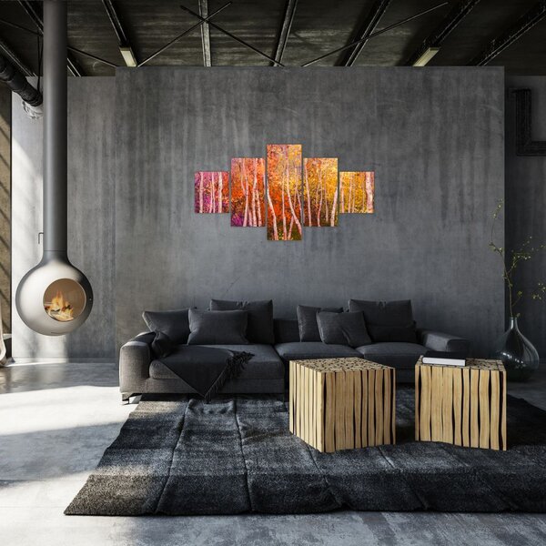 Obraz kolorowego lasu (125x70 cm)
