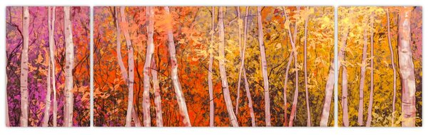 Obraz kolorowego lasu (170x50 cm)