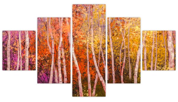 Obraz kolorowego lasu (125x70 cm)