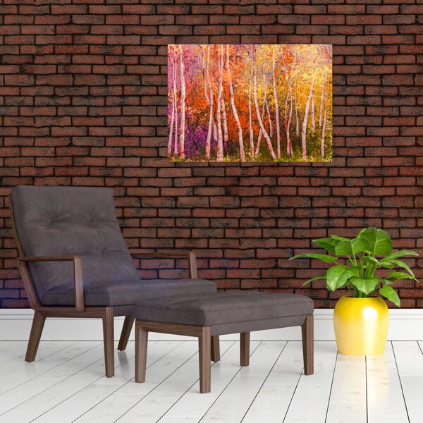 Obraz kolorowego lasu (70x50 cm)