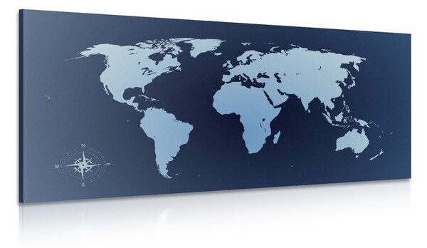 Obraz mapa świata w odcieniach niebieskiego