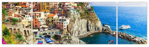 Obraz - Włoska wioska Manarola (170x50 cm)