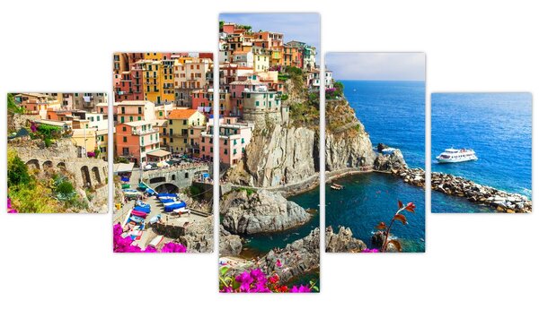 Obraz - Włoska wioska Manarola (125x70 cm)