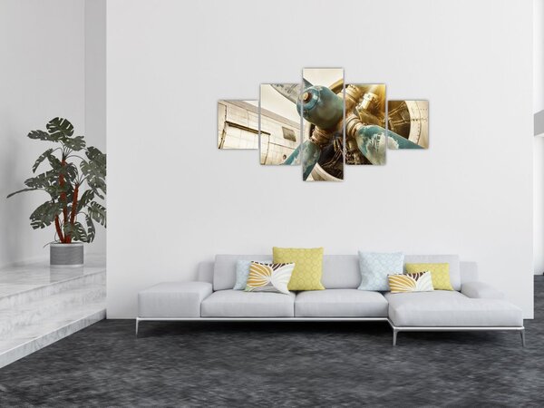 Obraz - Śmigło starego samolotu (125x70 cm)