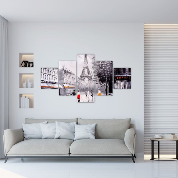 Obraz - Obraz olejny, Paryż (125x70 cm)