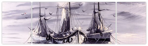 Obraz - Port, obraz olejny (170x50 cm)