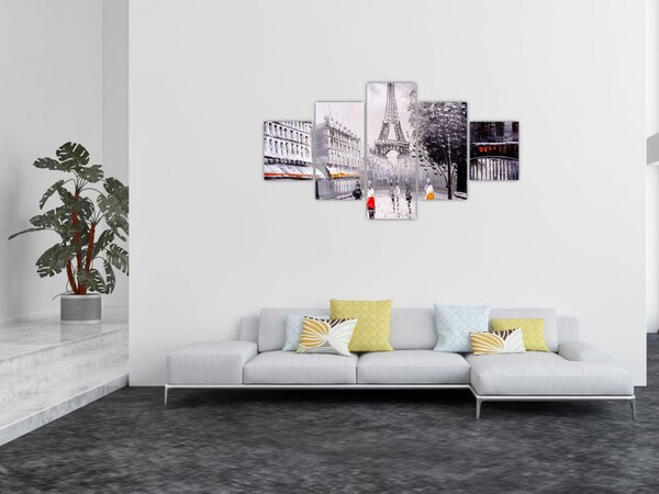 Obraz - Obraz olejny, Paryż (125x70 cm)