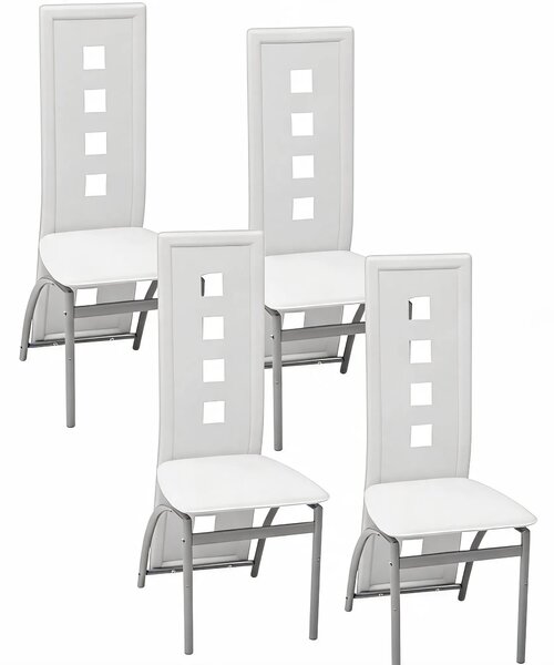 Komplet 4 białych krzeseł do stołu M8-L20