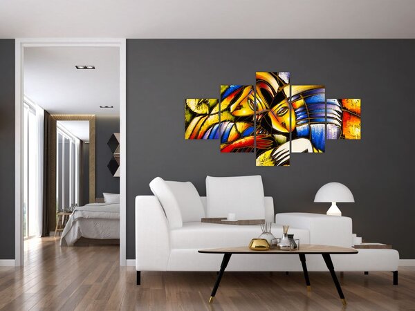 Obraz - Obraz olejny, kochankowie (125x70 cm)
