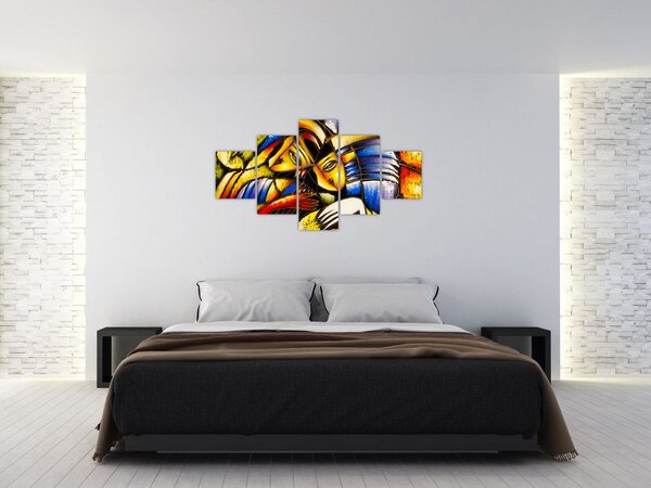 Obraz - Obraz olejny, kochankowie (125x70 cm)