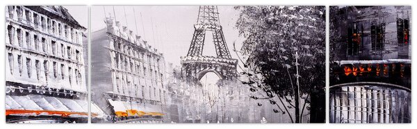 Obraz - Obraz olejny, Paryż (170x50 cm)