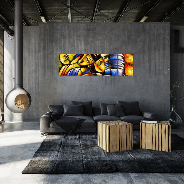 Obraz - Obraz olejny, kochankowie (170x50 cm)