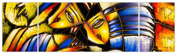 Obraz - Obraz olejny, kochankowie (170x50 cm)