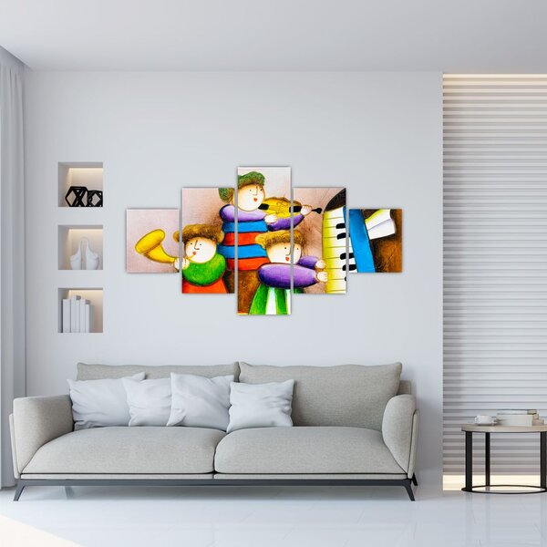 Obraz - Muzycy, malarstwo (125x70 cm)