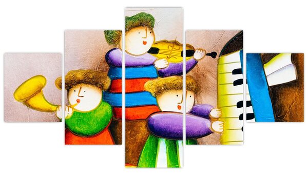 Obraz - Muzycy, malarstwo (125x70 cm)