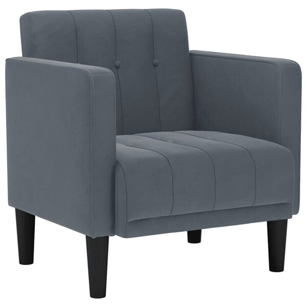 Sofa fotel z podÅokietnikami ciemnoszary 53 cm aksamit