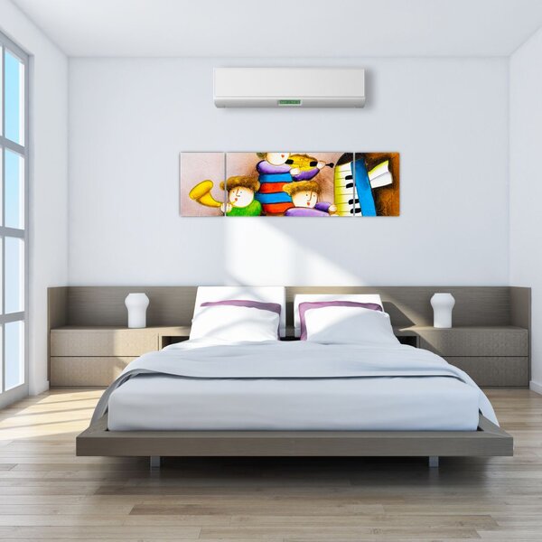 Obraz - Muzycy, malarstwo (170x50 cm)