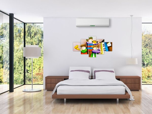 Obraz - Muzycy, malarstwo (125x70 cm)