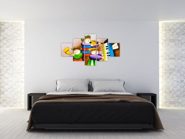 Obraz - Muzycy, malarstwo (125x70 cm)