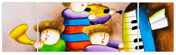 Obraz - Muzycy, malarstwo (170x50 cm)