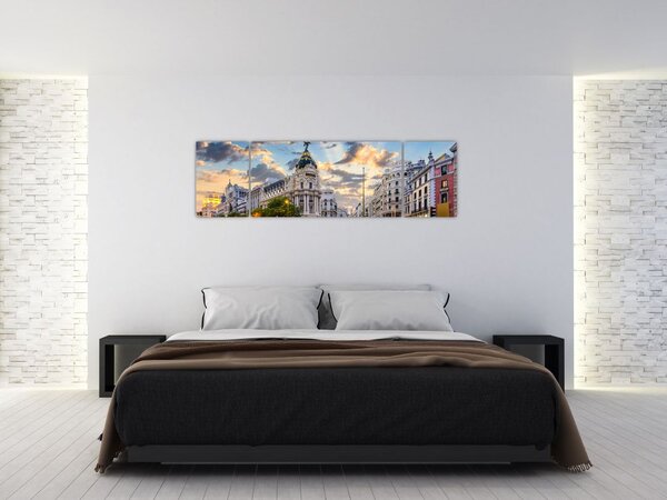 Obraz - Calle Gran Vía, Madryt, Hiszpania (170x50 cm)