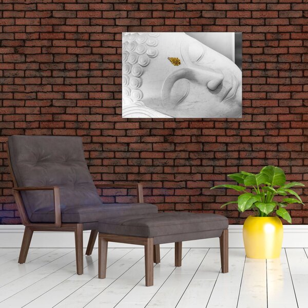 Obraz - Biały Budda (70x50 cm)