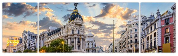 Obraz - Calle Gran Vía, Madryt, Hiszpania (170x50 cm)