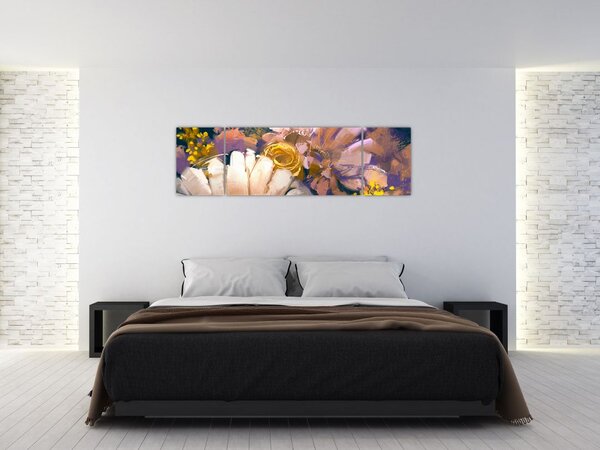 Obraz kwiatów (170x50 cm)