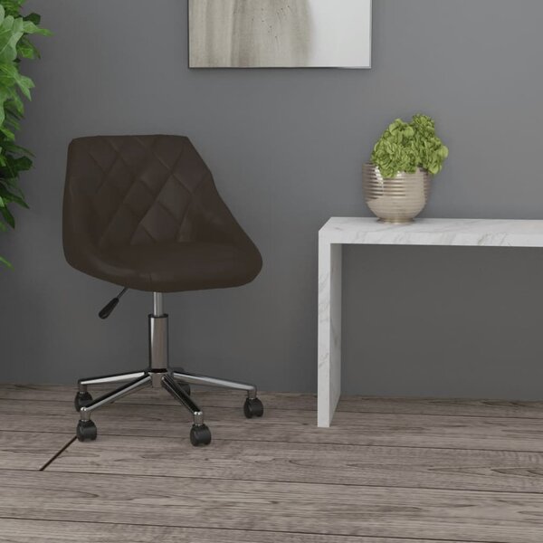Obrotowe krzesło biurowe, brązowe, ekoskóra