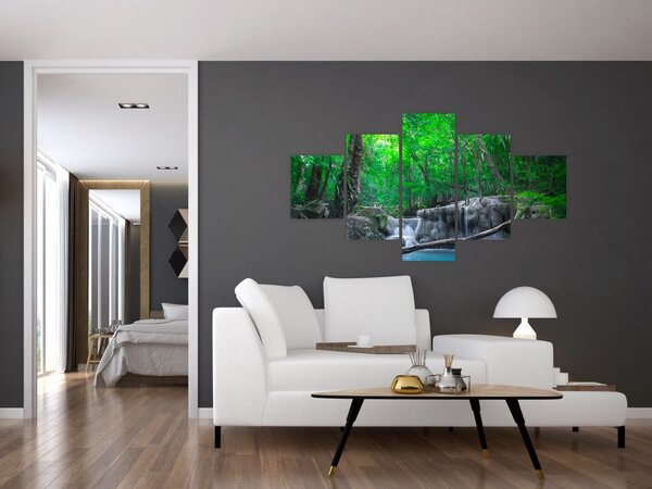 Obraz - Wodospad Erawan, Kanchanaburi, Tajlandia (125x70 cm)
