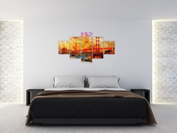 Obraz - Golden Gate, San Francisco, Kalifornia (125x70 cm)