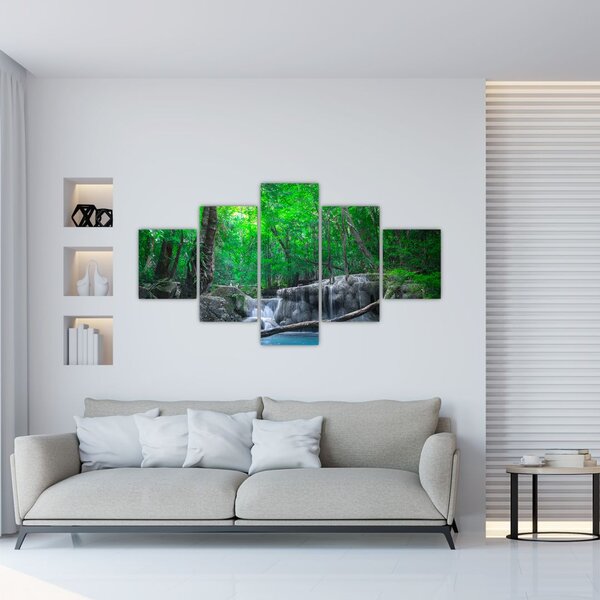 Obraz - Wodospad Erawan, Kanchanaburi, Tajlandia (125x70 cm)