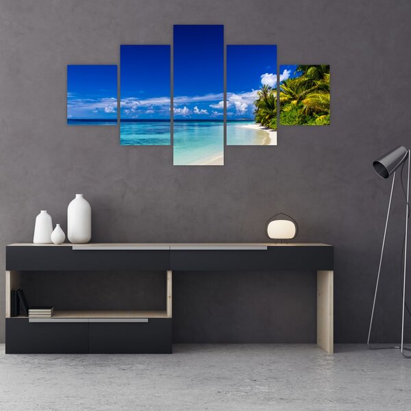 Obraz tropikalnej plaży (125x70 cm)