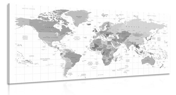 Obraz szara mapa na białym tle