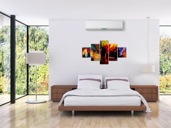 Obraz - Kolorowa abstrakcja miasta (125x70 cm)